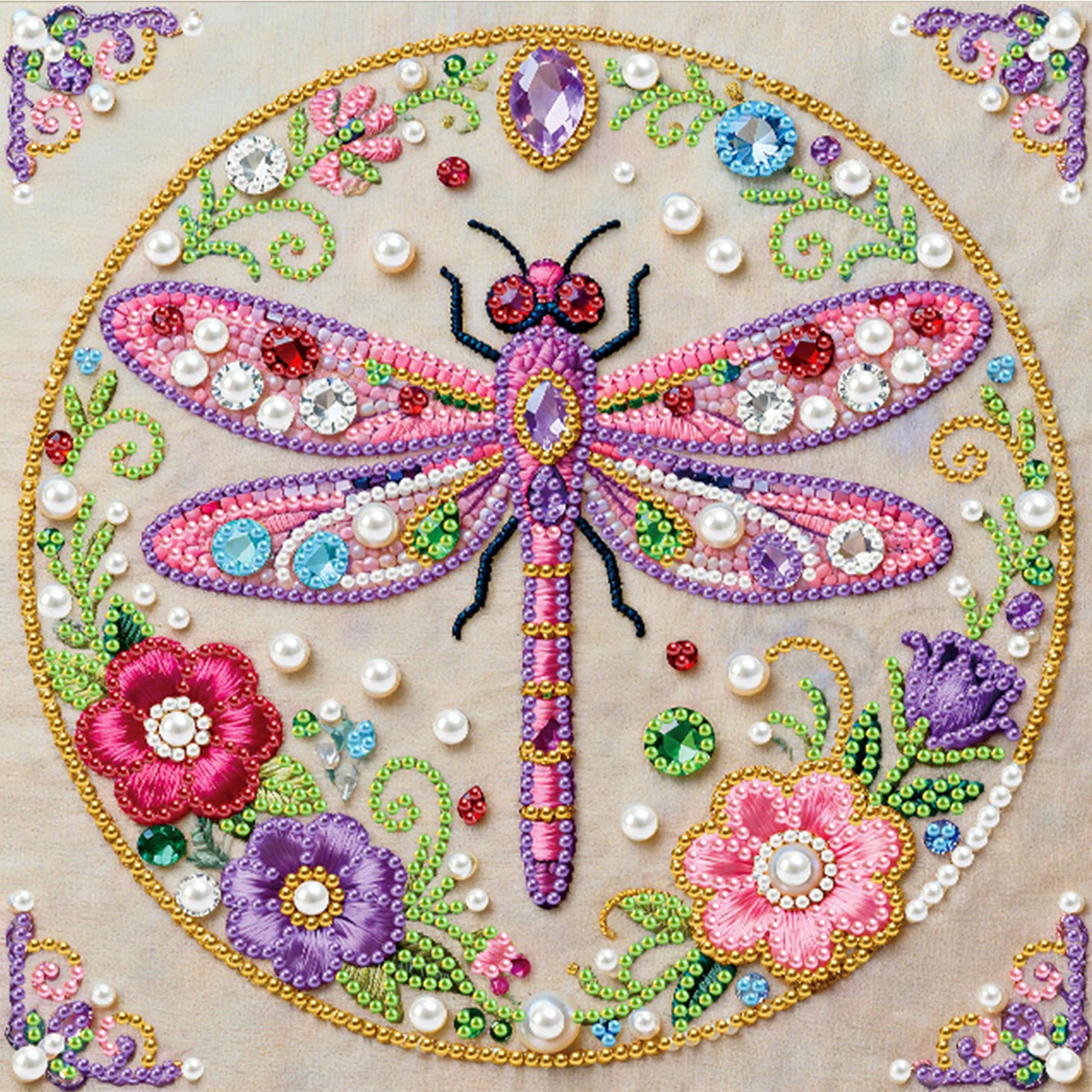 

Набор для рисования жемчужными бусинами DIY для взрослых/начинающих, подарок, декор для дома, картины из жемчужных бусин, художественное творчество, 25x25 см, с рамкой