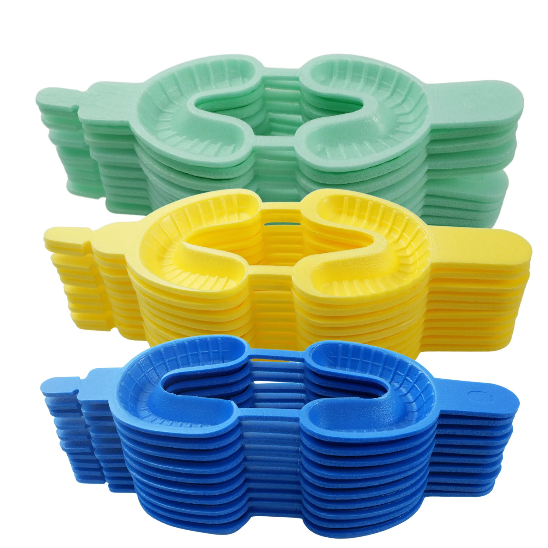 10pc Pairs Dental Disposable Tray Fluoride Foam Impression Trays Dentistry Instrument Dentist Materials for Dental Clinics ﻿