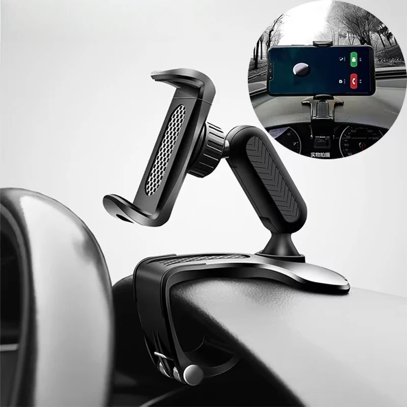 Dashboard Car Phone Holder ABS Mobile Phone Sun Visor Holder Auto Rear View Mirror Phone Support 360 Degree Rotation Accessories