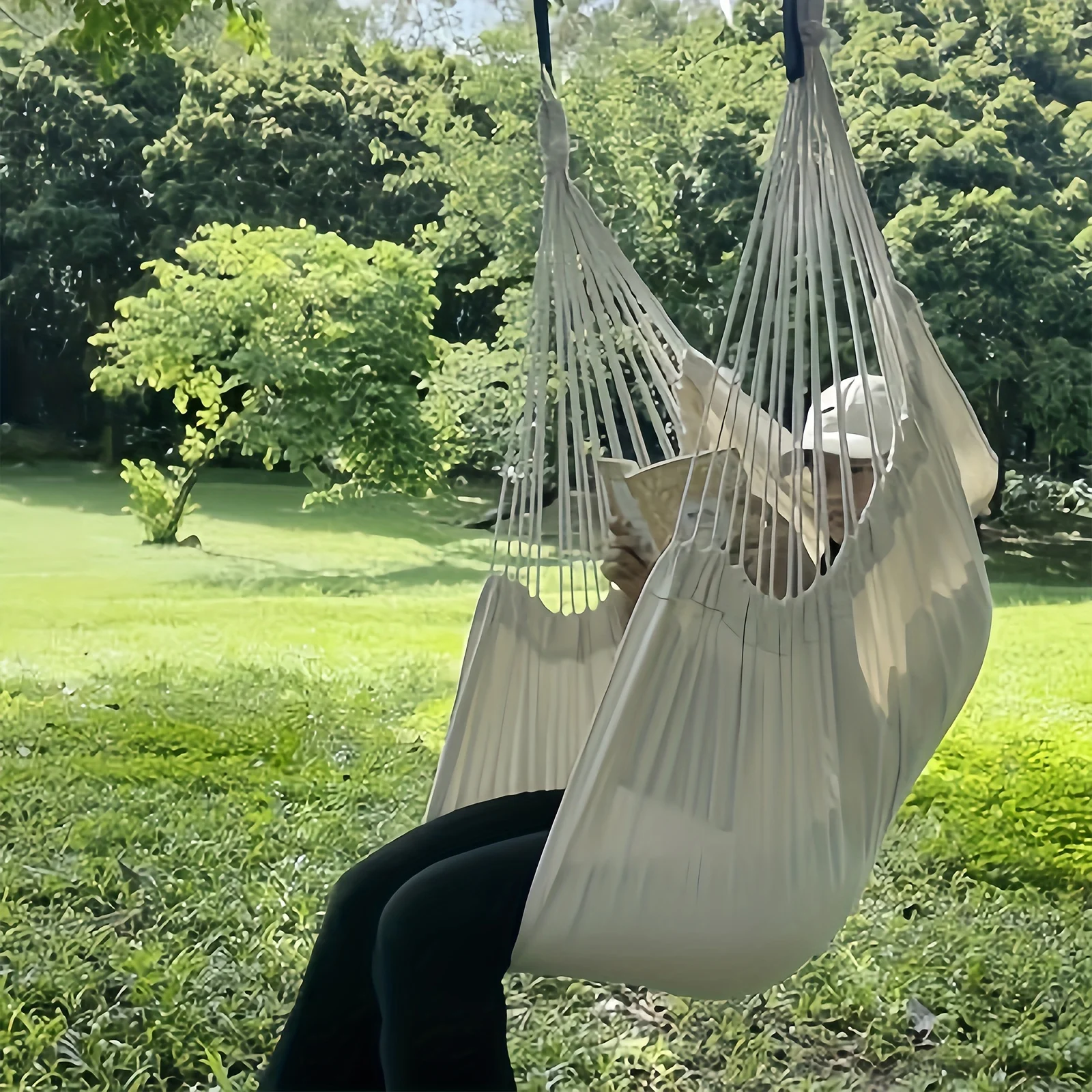 Silla hamaca de lona para exteriores, columpio colgante de ocio, sin almohada ni cojín, 1 unidad