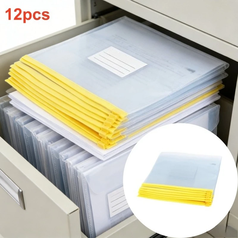 12pcs A5 Zipper Bags | Storage Pouches for Documents Suitable for Home, School, and Travel | Versatile Organizer