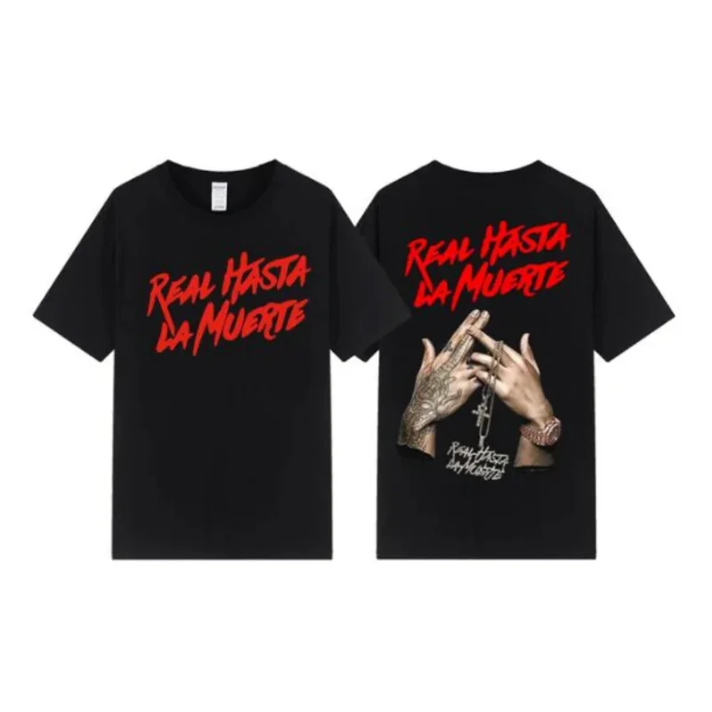 Rapper Anuel AA Real Hasta La Muerte Funny T Shirt Men Women Short Sleeve Hip Hop O-Neck Cotton T-Shirt Harajuku Tops Streetwear