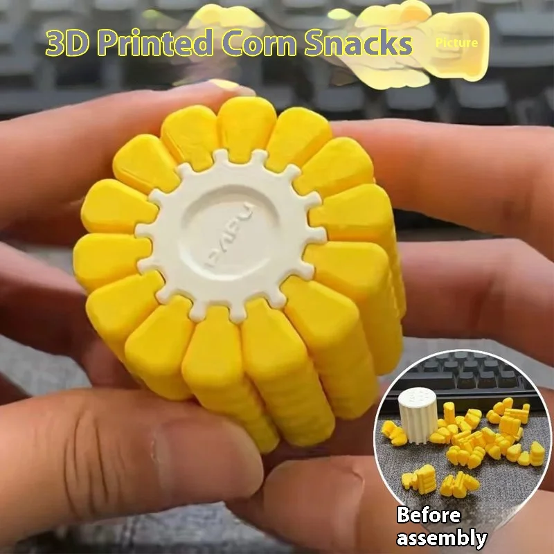 3D Printed Corn Jigsaw Puzzle Decryption Game Corn Magic Cube Stress Relief Brain Burning Hundreds of Variable DIY Assembly