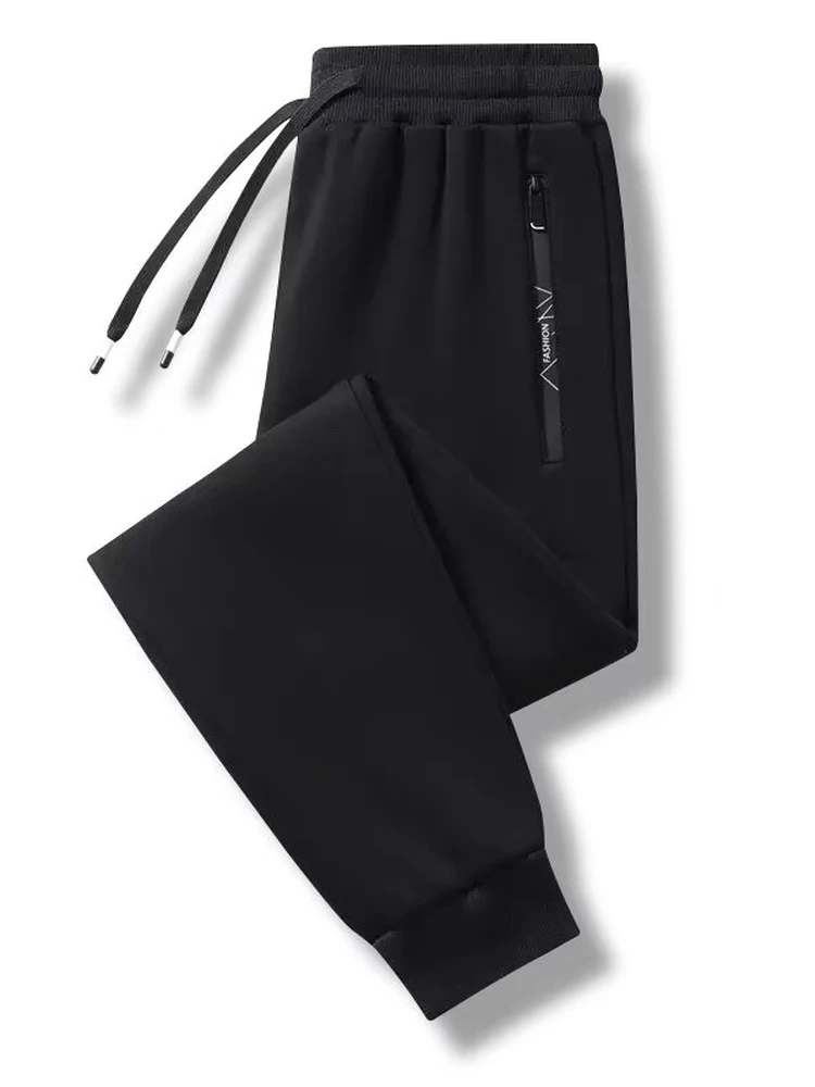 Men's Autumn Thin Sports Pants Casual Loose Fit with Pockets Breathable Low Elasticity Pure Color Simple Style Lazy Fashion