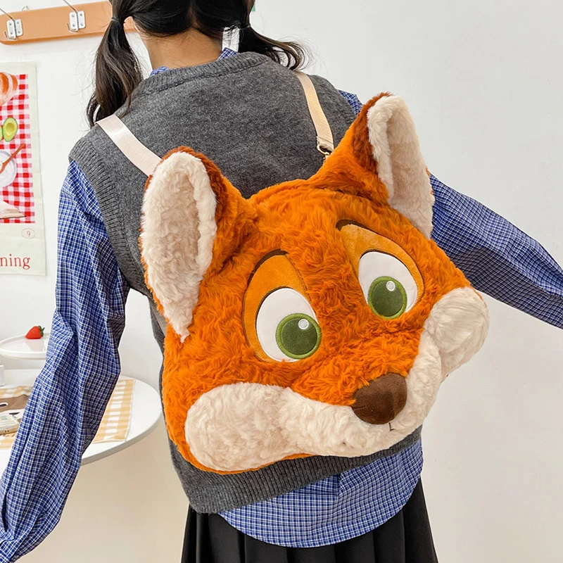 Plecak pluszowy 43x33cm Judy Hopps i Nick Wilde Disney Zootopia, zabawka, kreskówka, anime, prezent urodzinowy dla dzieci, torba.