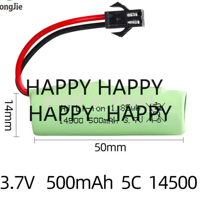 2pcs 3.7V 500mAh 14500 Lipo Battery XH2.54 plug with USB for Voor DE35 DE38 Remote control Climbing vehicle with protective