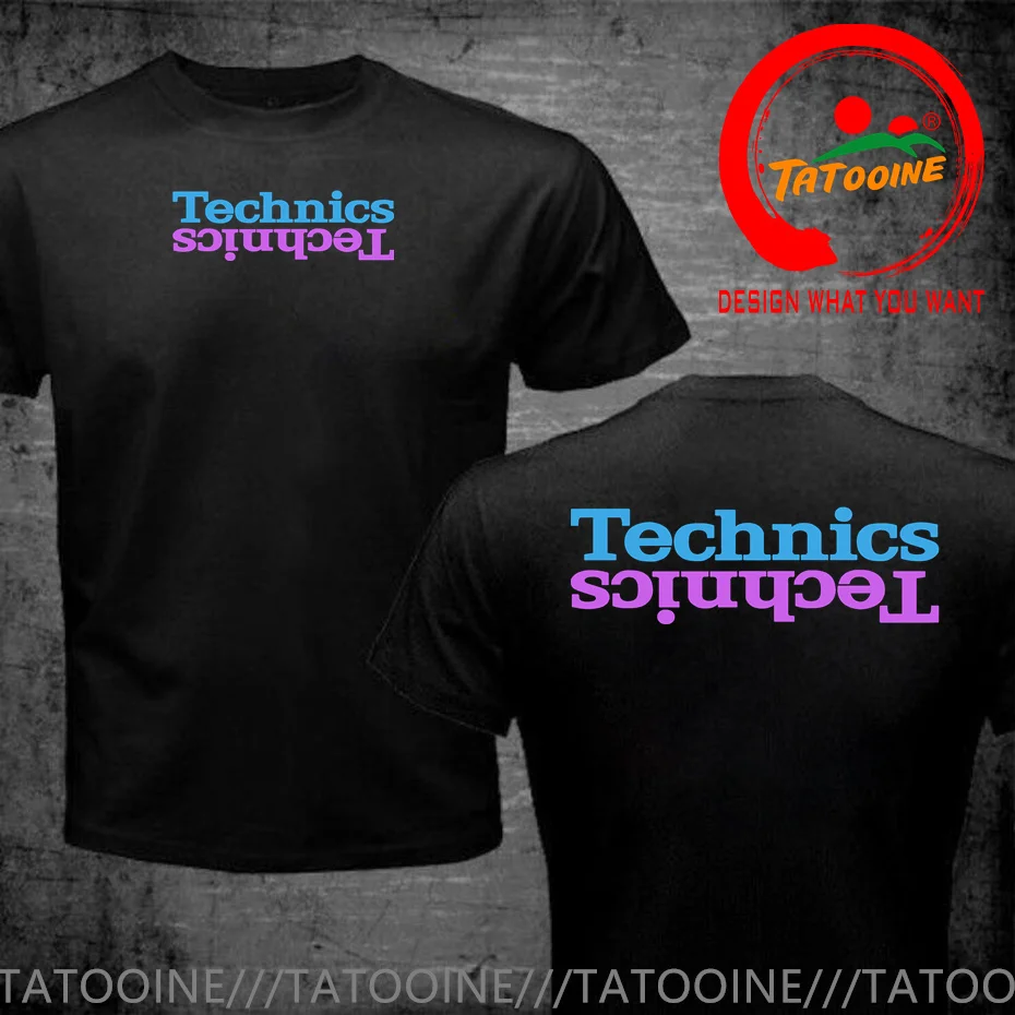 Technics T Shirt Men Turntable DJ 1200 Vinyl Record Scratch Sound System Audio Ste Male Brand Teeshirt Man Summer Cotton T-shirt