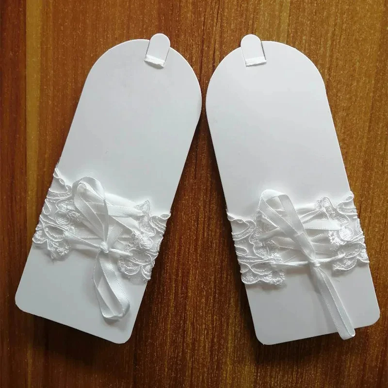 Gants en dentelle avec nœud papillon biscuits, gants sans doigts, longueur de poignet, élégants, courts, mia, patients, mariage, accessoires