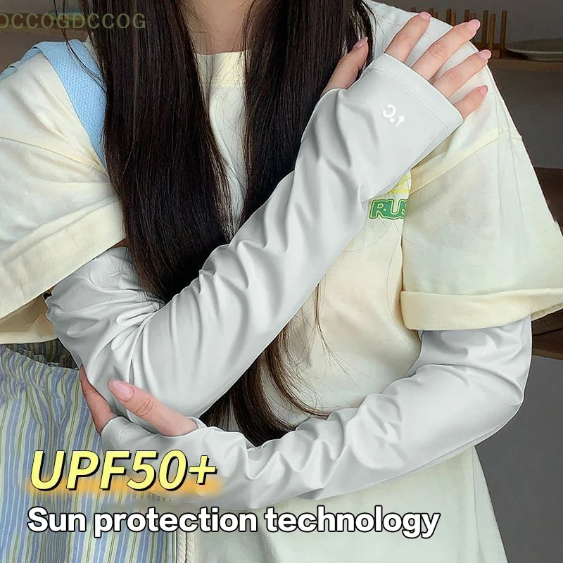 قفازات طويلة للحماية من الأشعة فوق البنفسجية، زوج واحد من أكمام أذرع تبريد قابلة للتنفس في الهواء الطلق، أكمام غطاء لليد واقية من الشمس #5