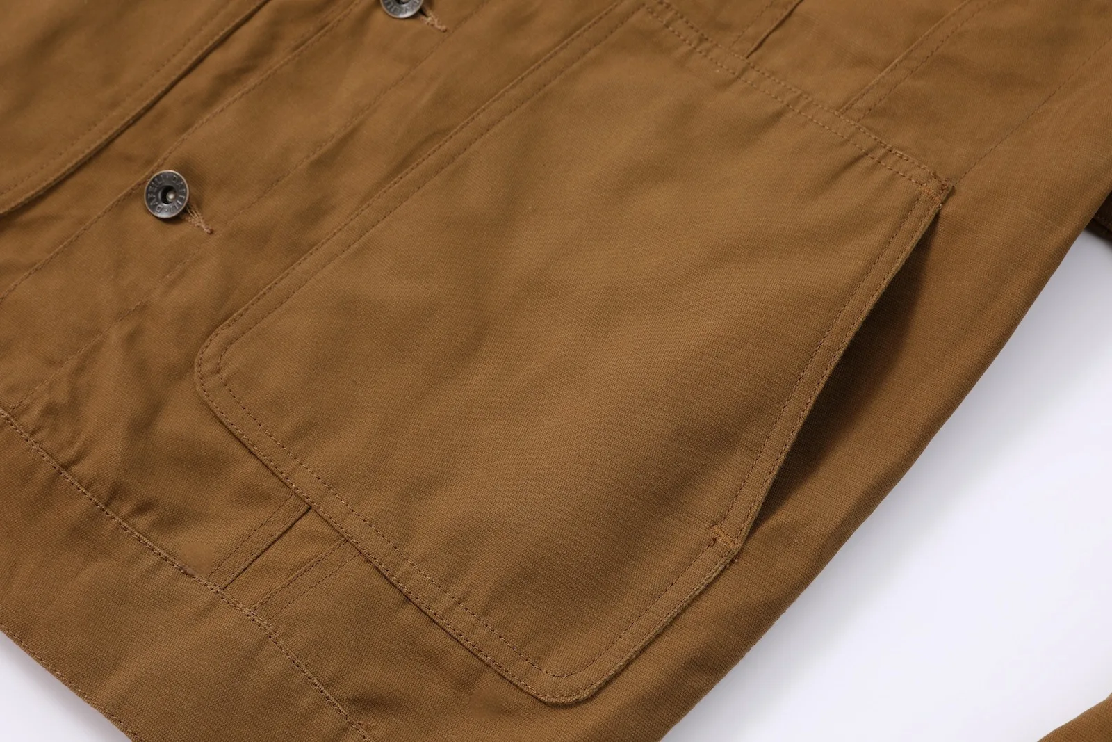 سترة كروزر للرجال على الطراز الأمريكي بأكمام طويلة وأزرار سفلية ريترو متعددة الجيوب معطف قماش مشمع للربيع والخريف #6