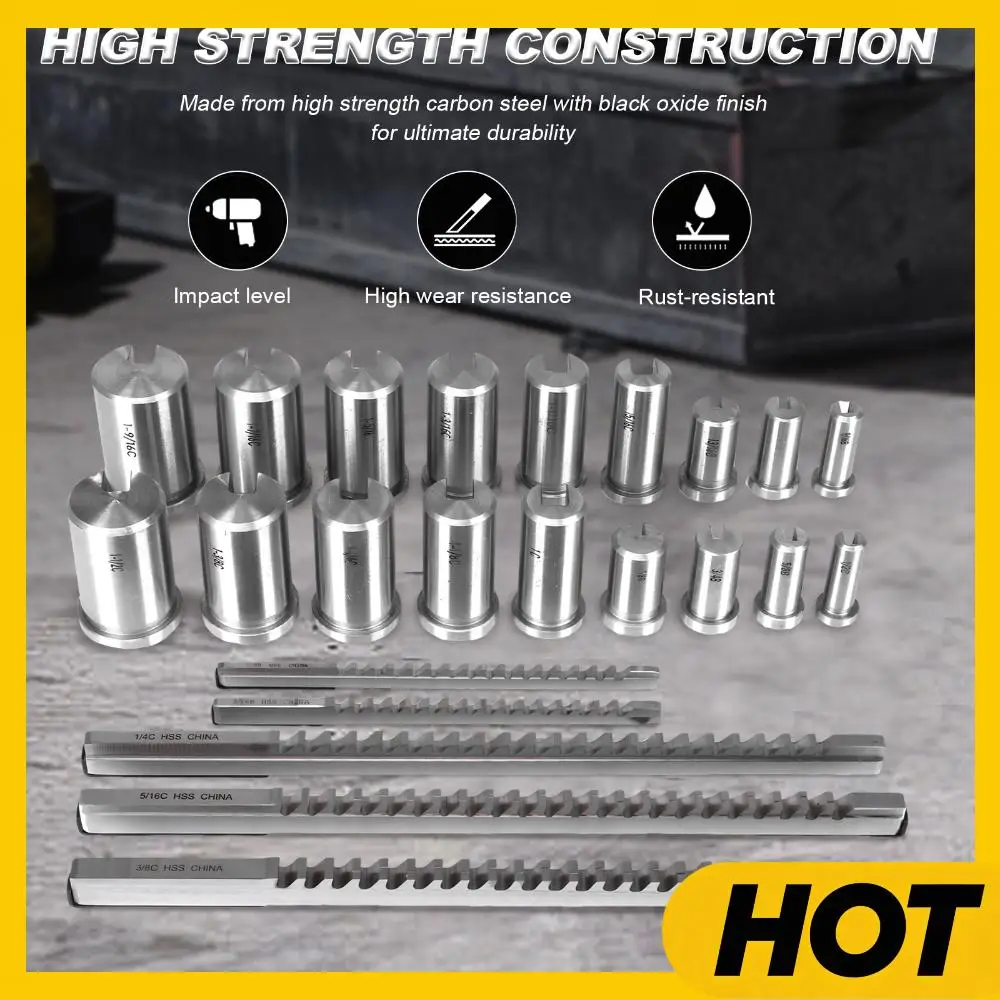 

Набор для протяжки шпоночных пазов: 5 протяжек, 18 втулок, 7 прокладок, 30 предметов для металлообработки и производства