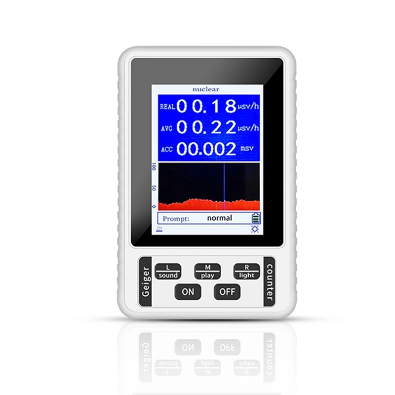 Compteur Geiger avec Détecteur de Rayons X en Temps Réel, Modes de Dose Cumulatifs, Testeur Radioactif (Blanc), 1 Pièce