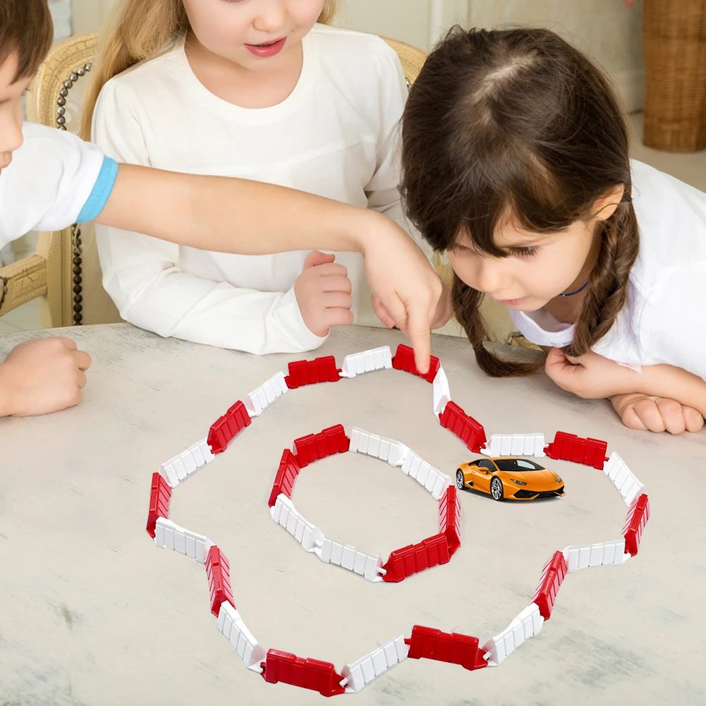 ชุดรางรถแข่งมินิ RC พร้อมรั้วกั้นถนน สำหรับรถมินิ RC ขนาด 1/14 1/16 1/18 1/24 1/28