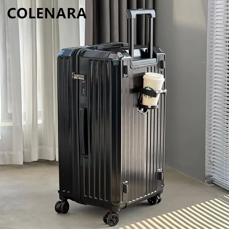 Maleta de cabina COLENARA, cubierta de carrito de gran capacidad ABS + caja de embarque para PC, bolsa de viaje con ruedas para mujer con equipaje rodante