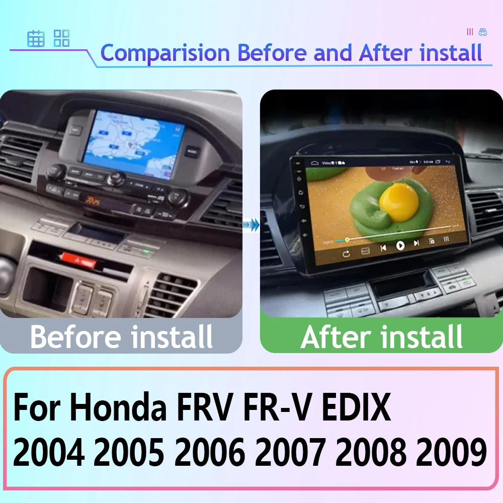 DVD do carro Android para Honda FRV, Auto Radio Stereo, Multimedia Player, Navegação GPS, No 2Din, EDIX, 2004, 2005, 2006, 2007, 2008, 2009