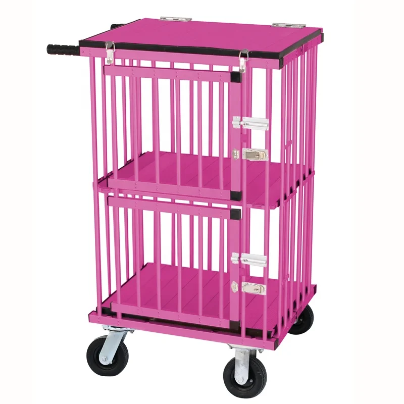 Aluminum dog trolley AEOLUS Foldable Small Size Pet  Aluminum Dog Trolley Handled Pet Cage Carrier factory Supplies trolley