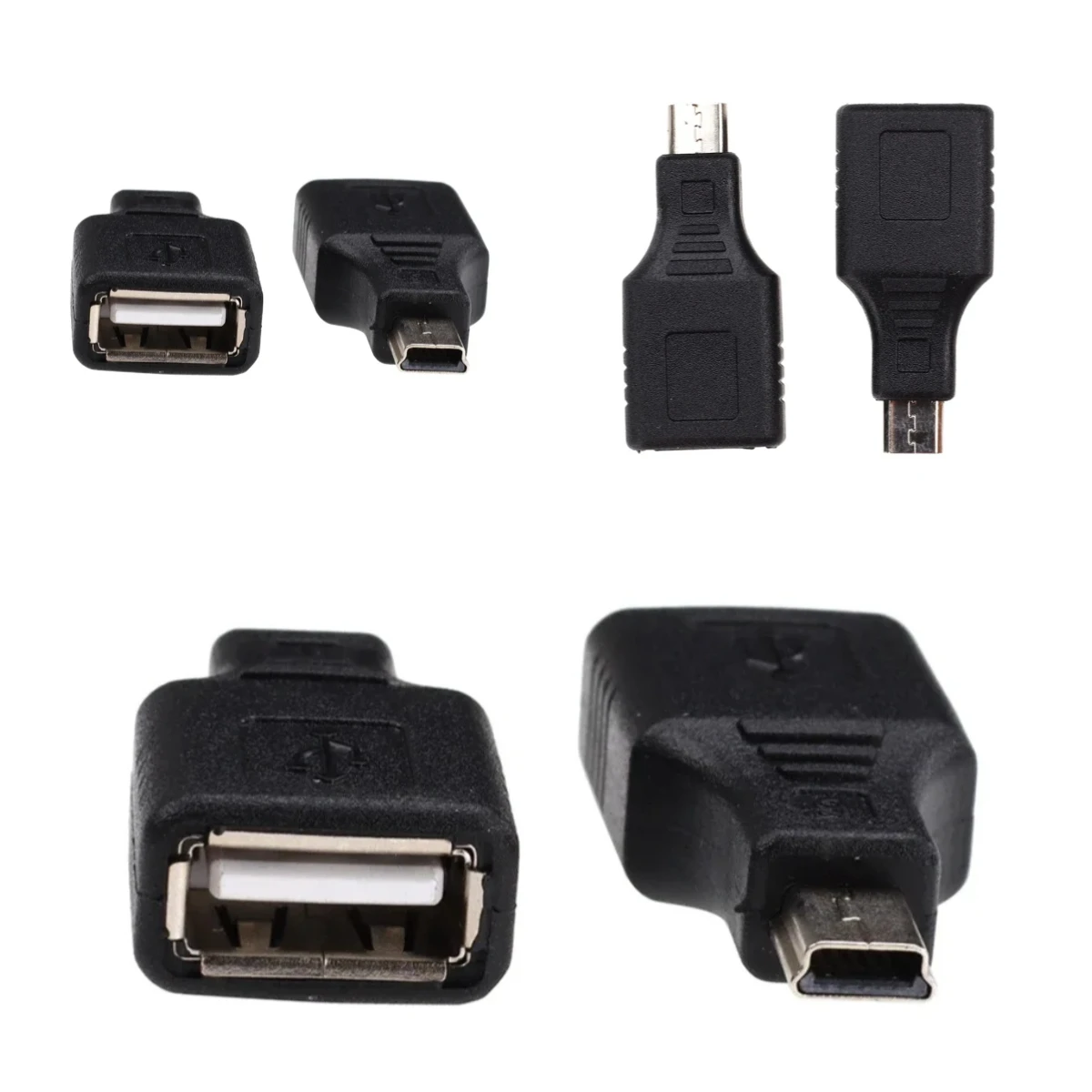 200pcs Mini USB OTG Adapter Mini 5Pin Male to USB Female Converter for MP3 Tablet PC Smartphone Flash Drive Keyboard