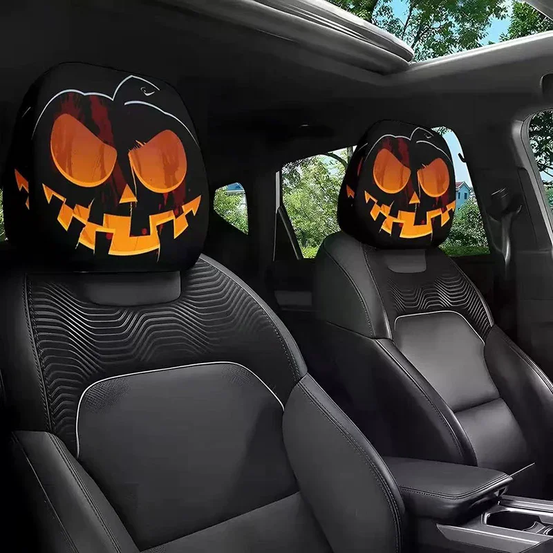 

1pcs Face Printed Car Pillowcase Soft Comfortable Decorative Cushion Cover Auto Seat Headrest Washable Polyester Fabric