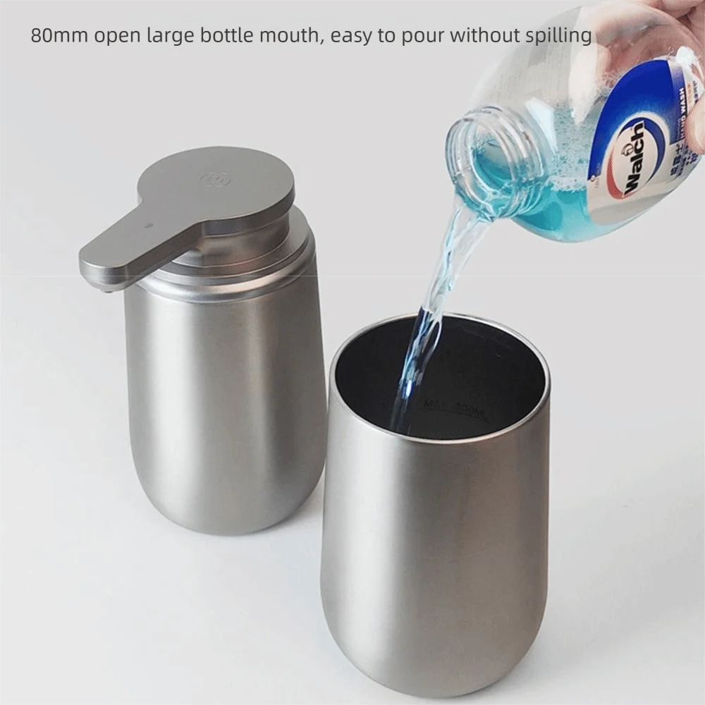 Stainless Steel Automatic Induction Soap Dispenser Touchless Induction Sensor Foaming Hand Soap Jar 2 Modes Waterproof