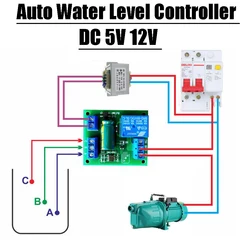 DC 5V 12V Water Level Automatic Controller Liquid Sensor Switch Solenoid valve Motor Pump Water Tank tower pool control Board