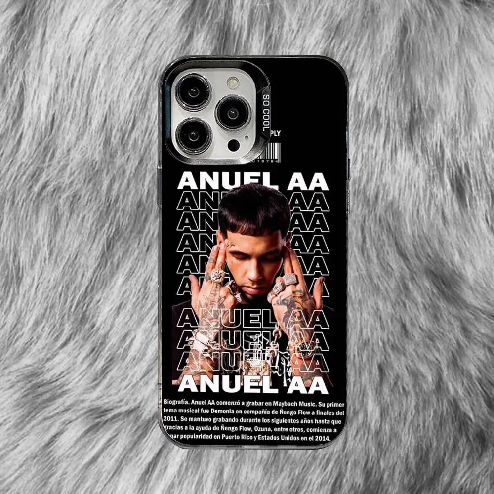 A-Anuel AA RHLM Phone Case For IPhone 15,16,17,13,14,11,12,Pro,Max,Plus,E,Air,Mini Gray Matte Shockproof Back Cover