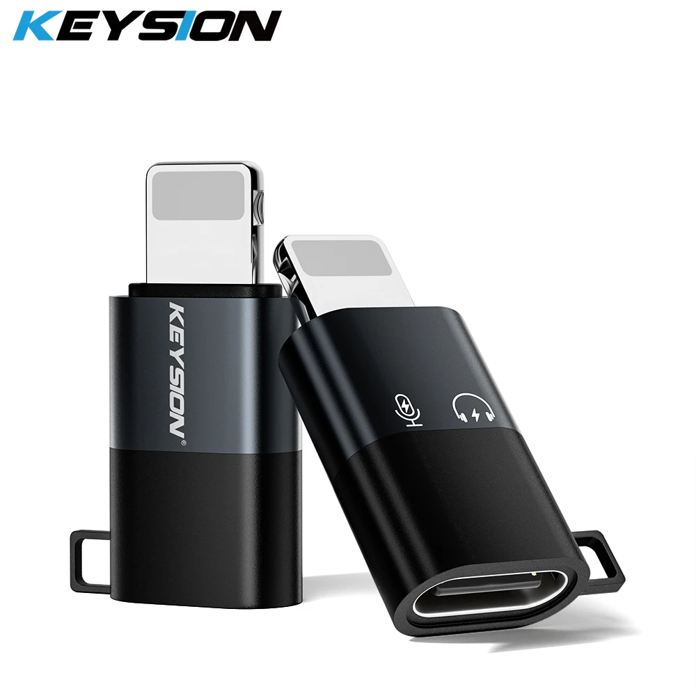 KEYSION Lightning to USB C Audio Adapter Type-C OTG Connector for iPhone 11 12 13 14 Pro Max XR XS SE 8 7 Charging Data Converte