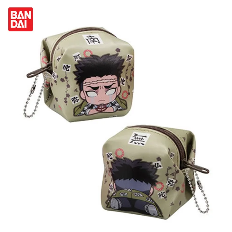 BANDAI Demon Slayer Action Figures Model Tanjirou Zenitsu Hashibira Inosuke Gashapon coin purse series ornaments Original