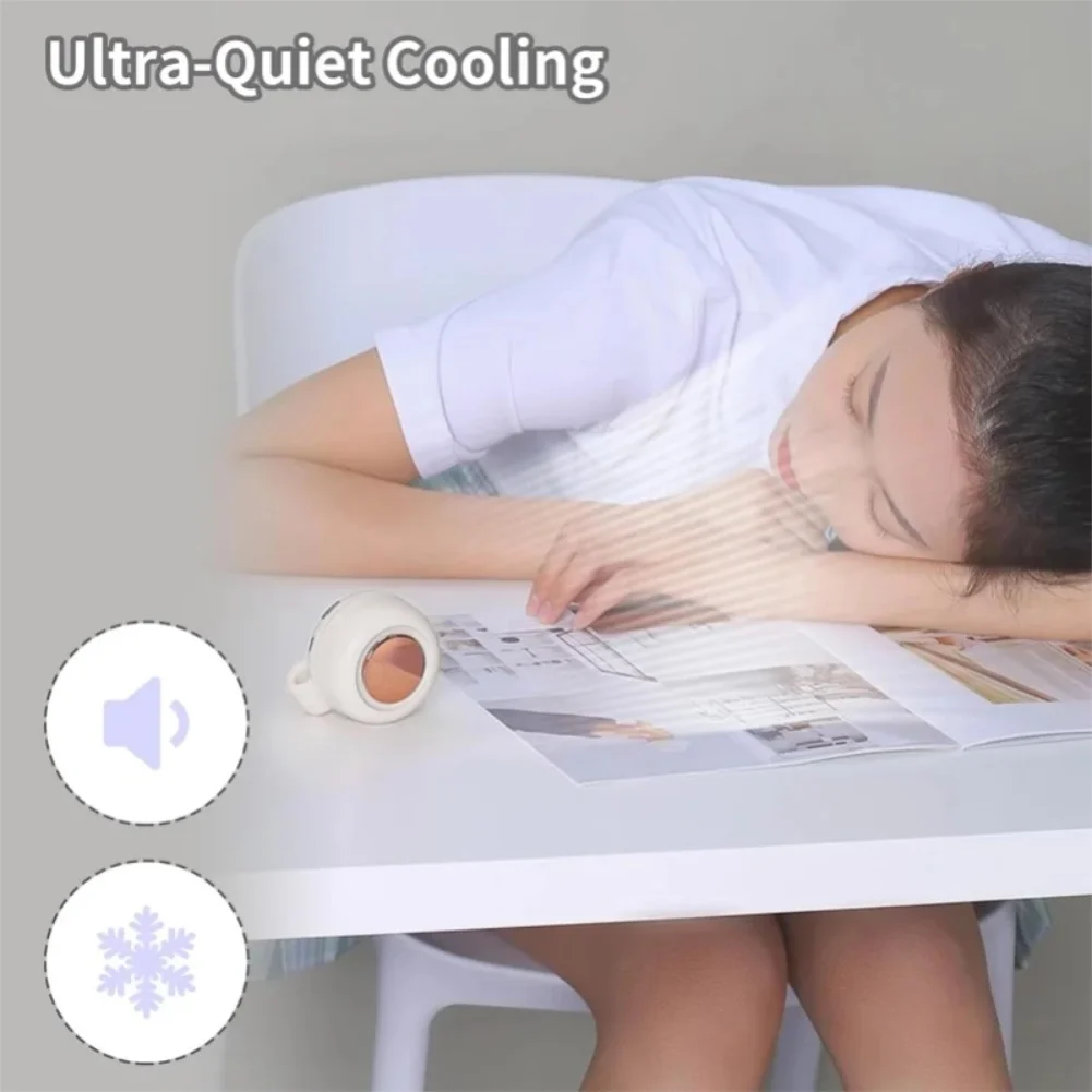 1PC New Portable USB Fan Clip On Handheld Bladeless Waist Hanging Travel Outdoor Fan Silent Bladeless Electric Fan