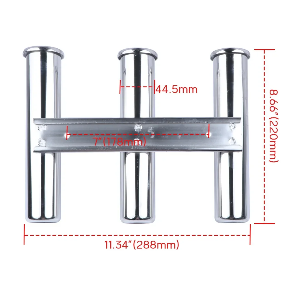 Marine 316 stainless steel fishing rod holder triple/quadruple yacht rod socket sea fishing bracket marine hardware accessories