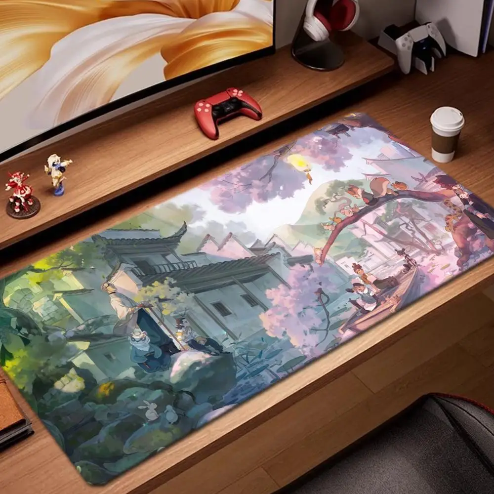 

Коврик для мыши Legend of luoxiaohei, игровые аксессуары, коврик для клавиатуры, большой запирающий край XXL, настольный коврик 900X400 мм, игровой коврик для мыши