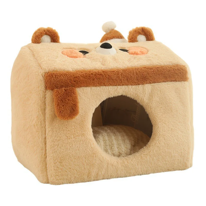 

Winter Warm Cat House Bed Enclosed Pet Nest for Cats and Small Dogs Removable Washable Mat Four Season Cozy Sleeping Room Indoor