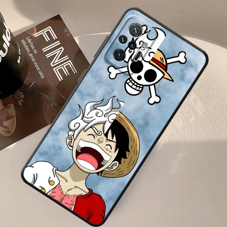Case for Xiaomi Redmi Note 7 8 13 14 Pro Plus 9S 9 10 11 12 Pro 12s 10S 11s Black Soft Phone Cover One Piece Adventure Luffy