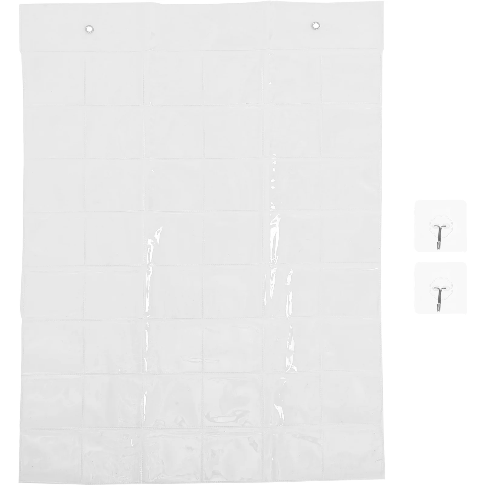 

Clear Hanging Organizer Pocket Chart 48 Pockets Transparent Bag for Classroom Door Closet Storage Word Cards Phone Holder