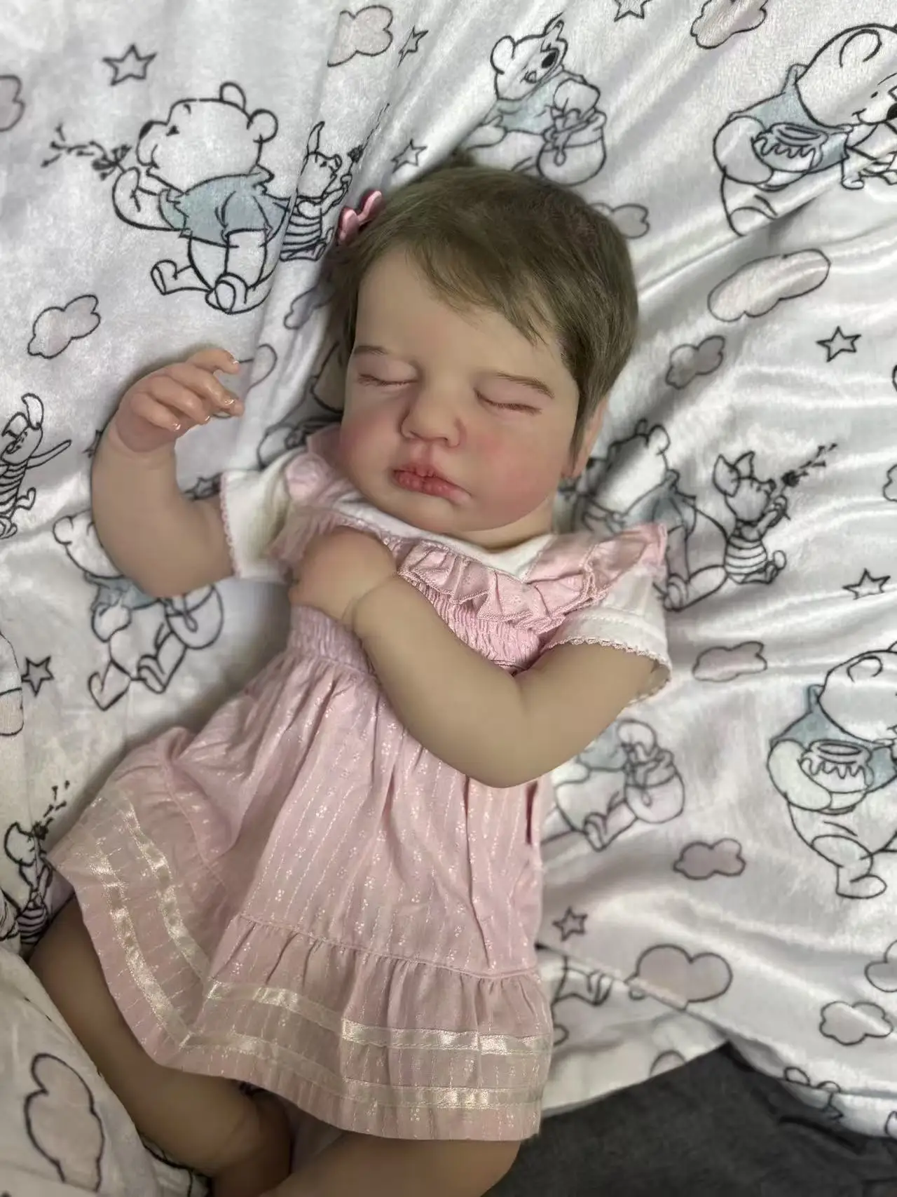 

FBBD индивидуальная ограниченная поставка 50 см Reborn Baby LouLou с мохером ручной работы уже готовая кукла реальные фотографии Рождественский подарок