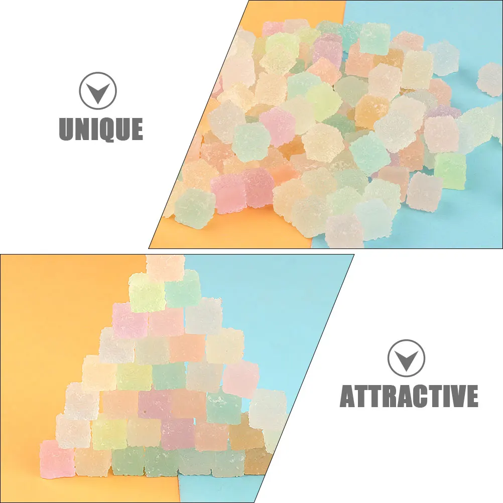 

30 Pcs Colorful Simulated Luminescent Sugar Cube Phone Case DIY Miniature Glow Charms