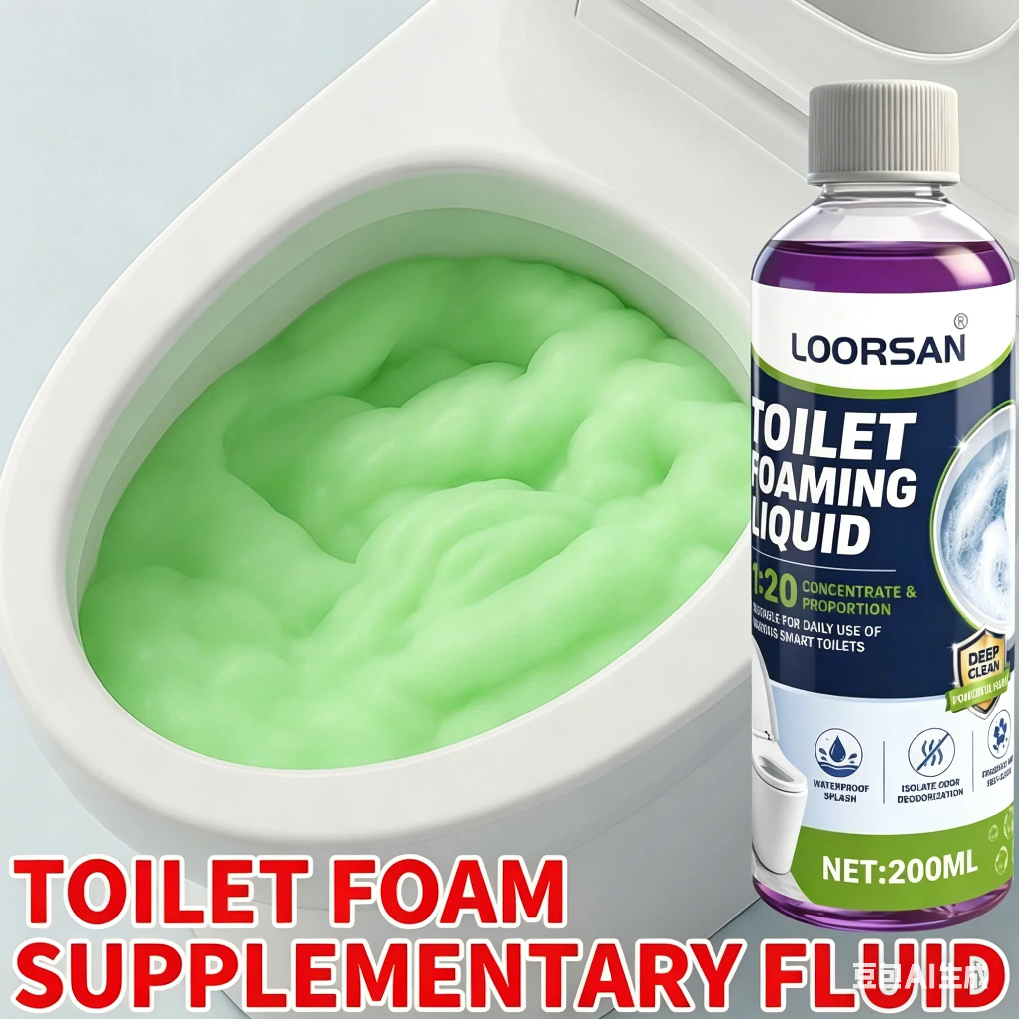 Ifubo 200ML Smart Toilet Foaming Liquid, Anti-Splash Odor Blocking Foam Refill For Intelligent Toilets