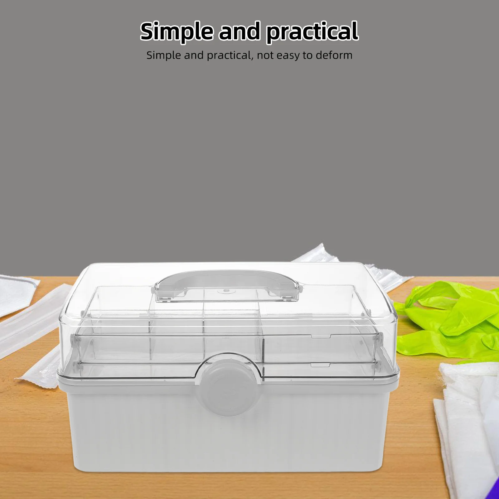 

Large Capacity Medical Storage Box Portable Handle Medicine Organizer Box Home Travel Medication Storage Sewing Organizer