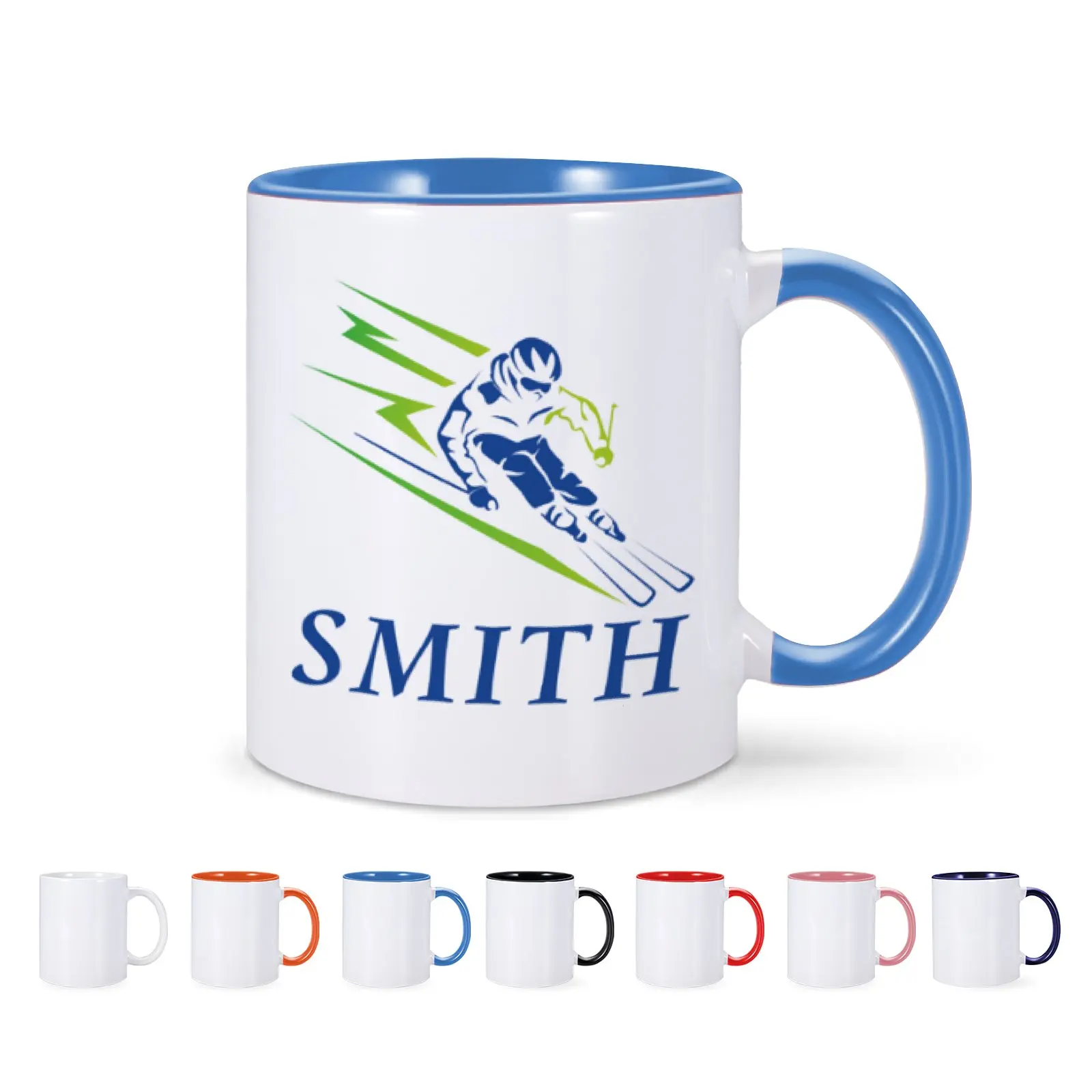 Custom Name Skiing Coffee Mug Winter Sports Hobby Tea Cups Personalised Family Ski Holiday Ceramic Snow Board Mugs Tea Drinkware