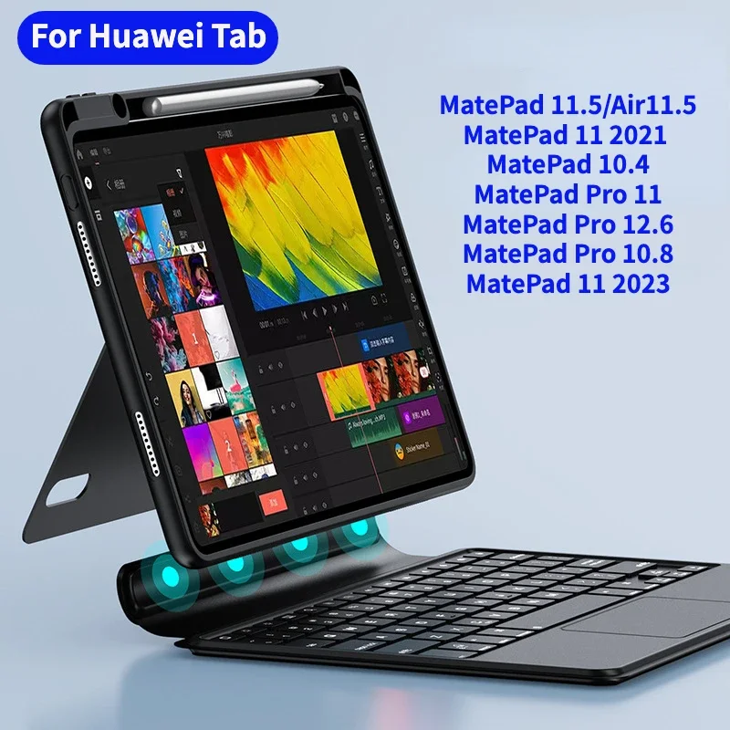 

Backlit Bluetooth Trackpad Keyboard Cover for Huawei MatePad 11.5 Air11.5 10.4 11 2023 Pro 11 Pro 12.6 Pro 10.8 Tablet Case