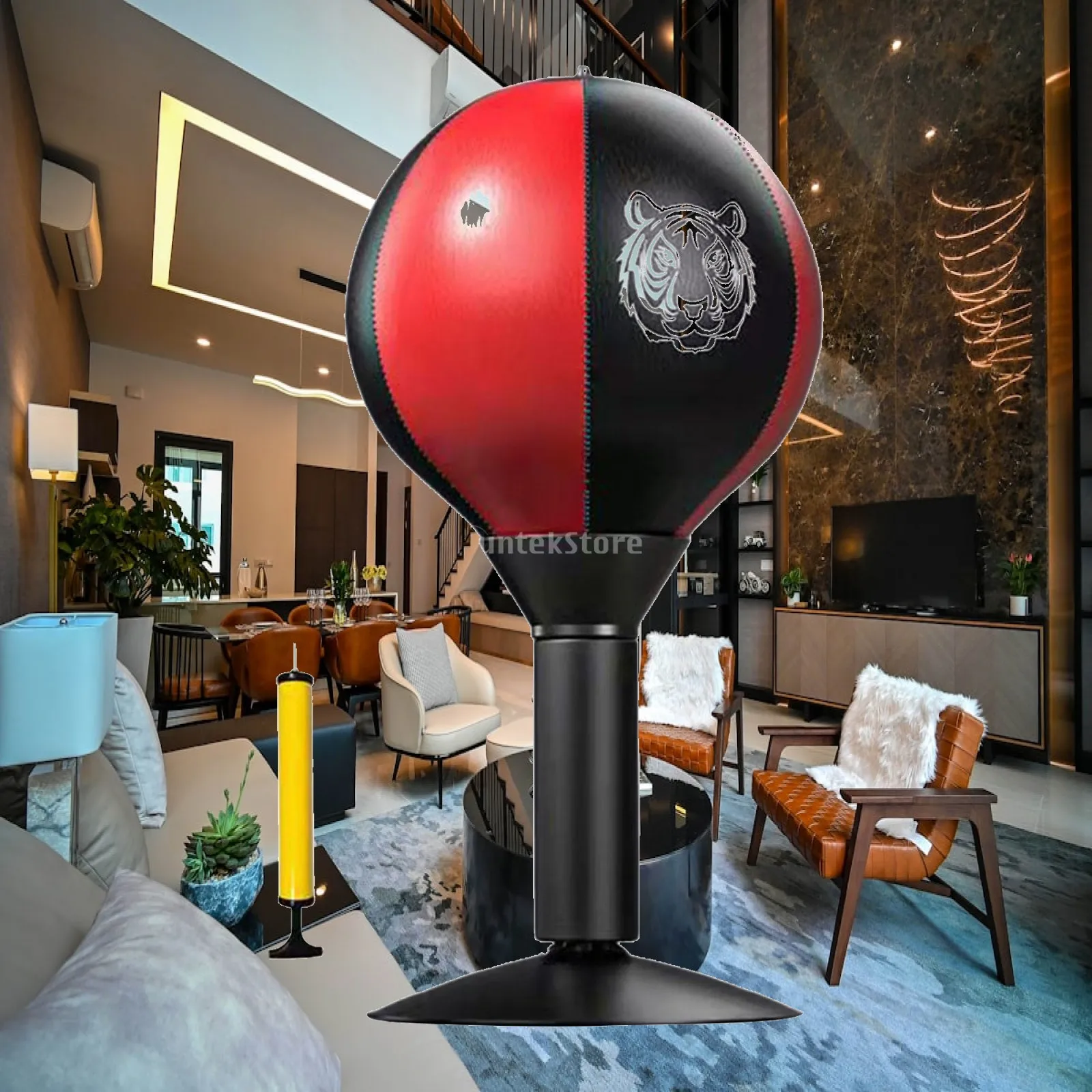 Desktop Punching Bag Table Boxing Punch Ball Suction Gear PU Leather Home Gym