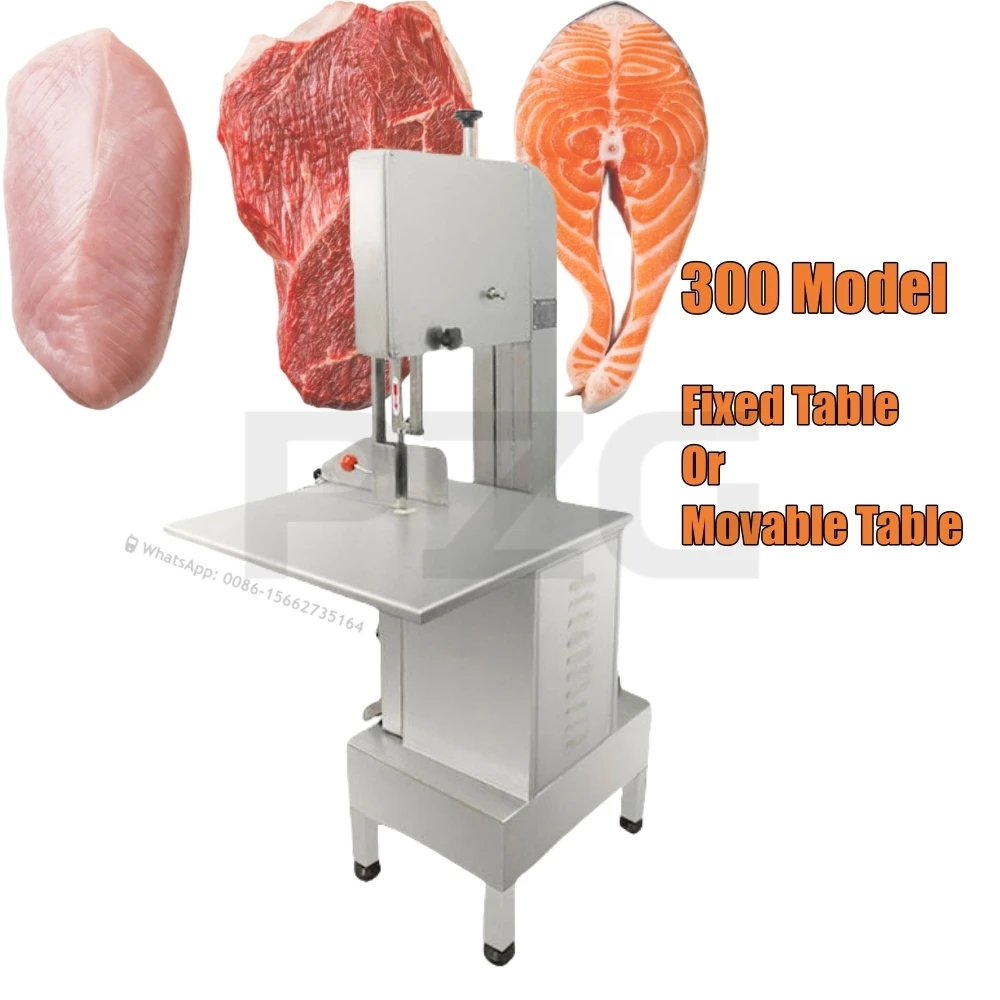 

Vertical 300 Model Movable Table Bone Saw Bandsaw Butchers Meat Cutting Slicer Frozen Fish Cut Machine Commercial Heavy Duty