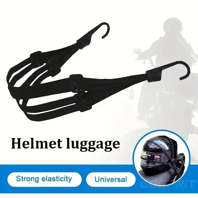 

1/2pc Universal 60cm Motorcycle Luggage Strap Moto Helmet Gear Fixed Elastic Buckle Rope High Strength Stretchable Protection