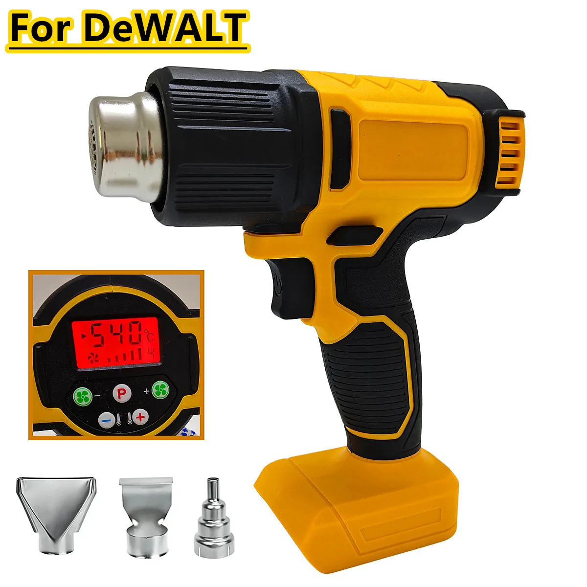 Для аккумуляторной тепловой пушки DeWALT 20 В 60-540 ℃   Регулируемый фен, 300 Вт, мощные сварочные инструменты для термоусадочной упаковки