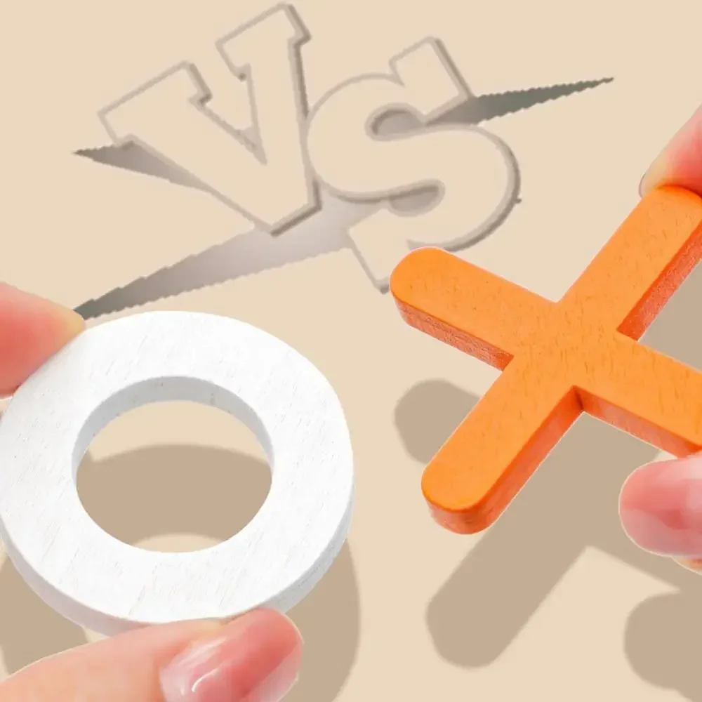 لعبة رقعة الشطرنج الخشبية تيك تاك تو 9 "x9" لعبة سطح المكتب للأطفال هدية لعبة عائلية تفاعلية مزدوجة ألغاز للتدريب على التفكير #4