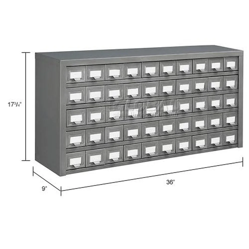 Storage Drawer Cabinet 50 Drawers with Label Holder Steel Construction 36