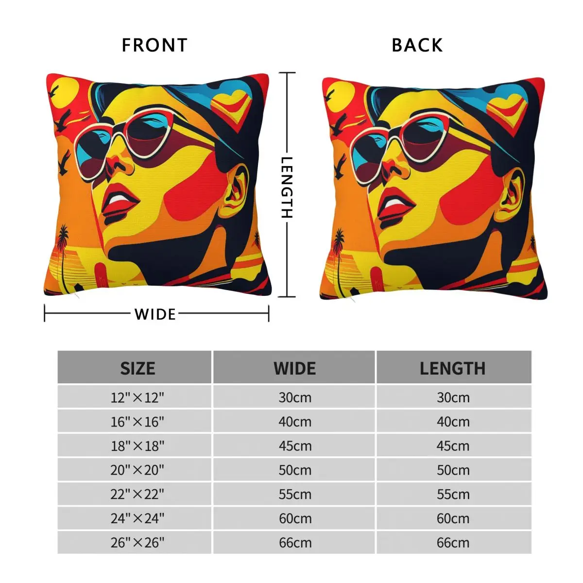 Urban Elegance Cool Woman Square Pillowcase Polyester Linen Velvet Printed Zip Decor Pillow Case Room Cushion Cover 18