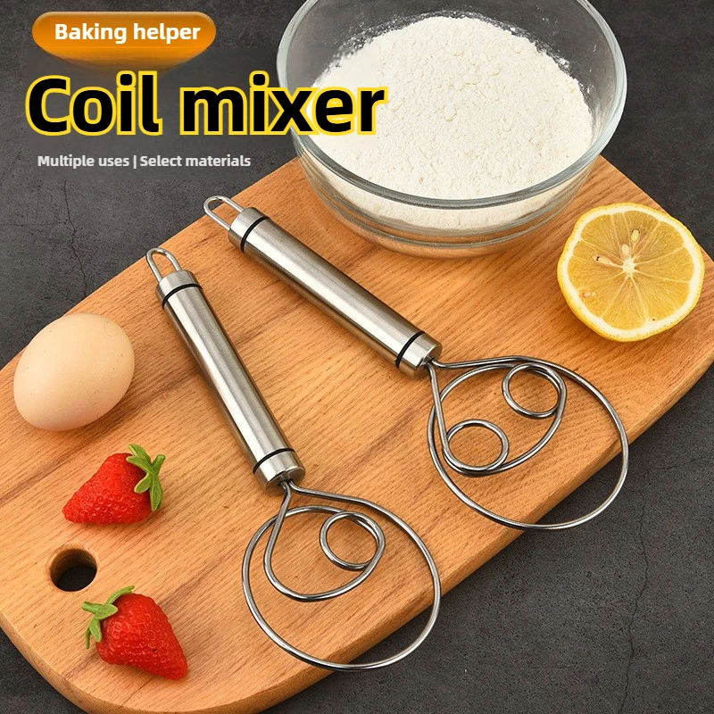 

Useful Things for Kitchen Utensils Double-Ring Dough Hook Accessories for Baking Cakes Manual Dough Mixer Kitchens Pastry Tools