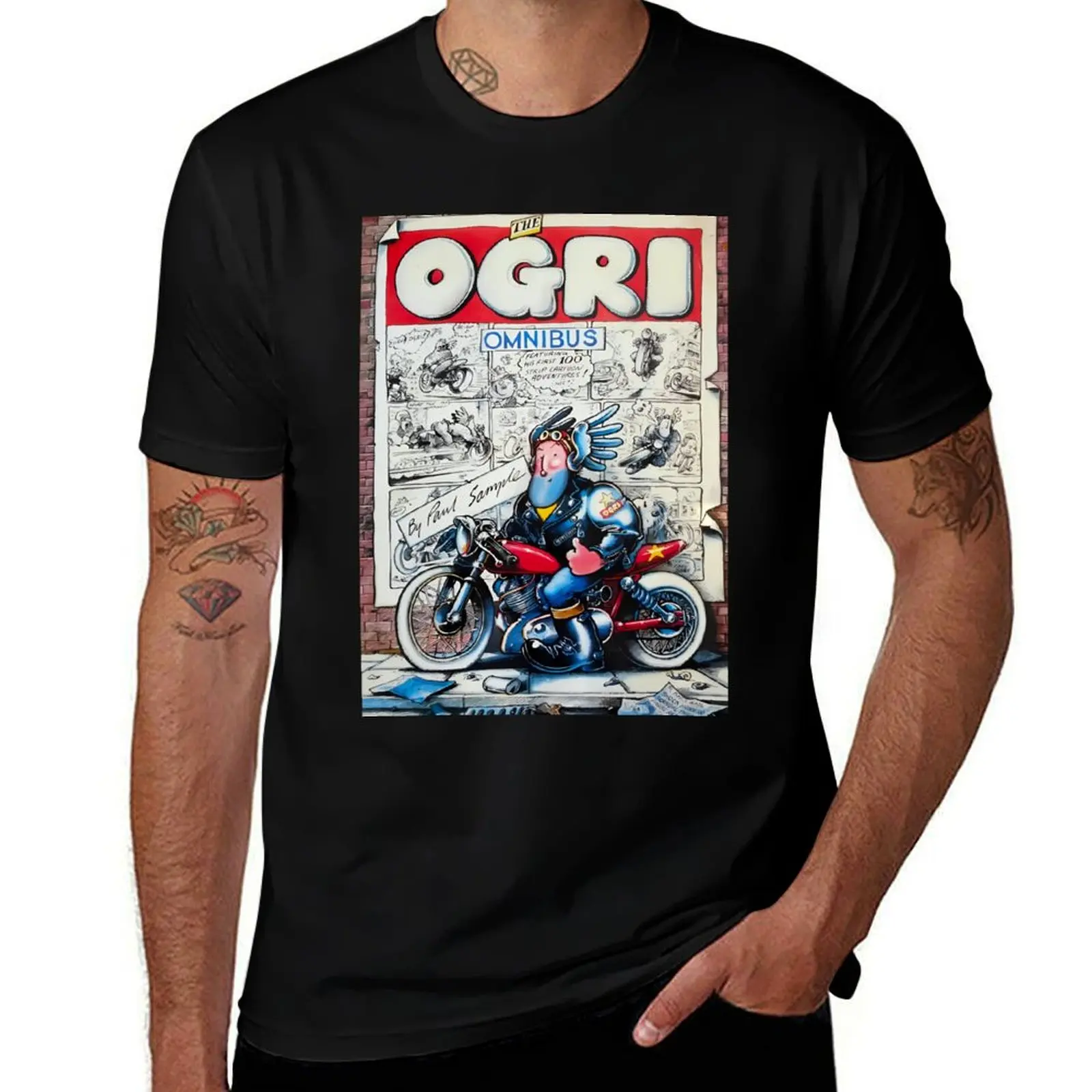 

Ogri Omnibus Cover Classic Comic Biker T-Shirt man t shirt designer man t shirts for men T-Shirt