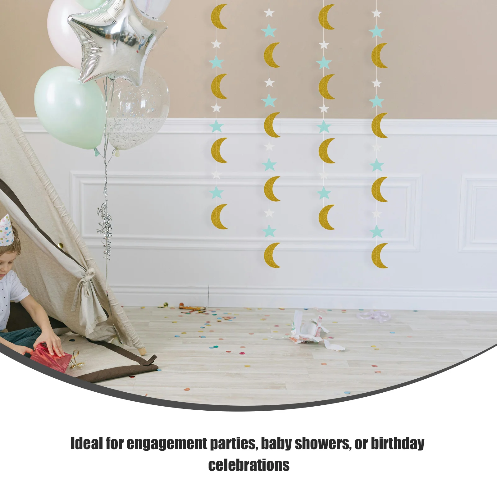 

Star and Moon Paper Banner Hanging Decorations Wedding Party Shower Birthday Room Dorm Decor Dorm Decor