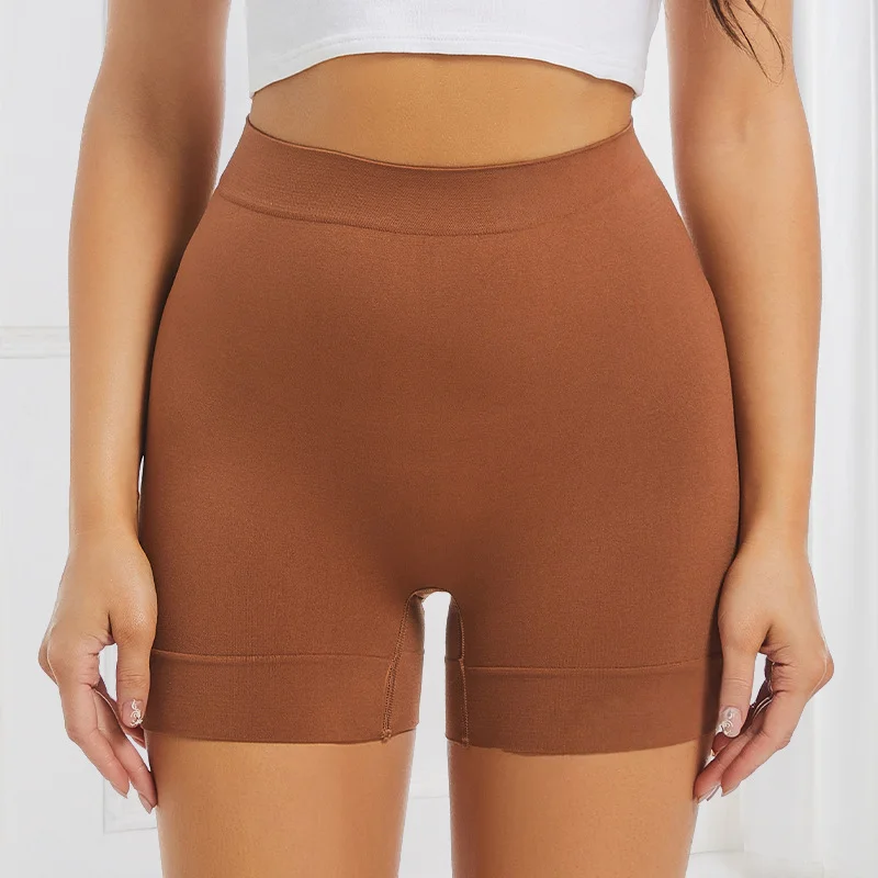 Calzoncillos de seguridad sin costuras de cintura alta para mujer, ropa interior antideslizante de corte plano con costura interior para Anti Peek, comodidad durante todo el día, seda helada